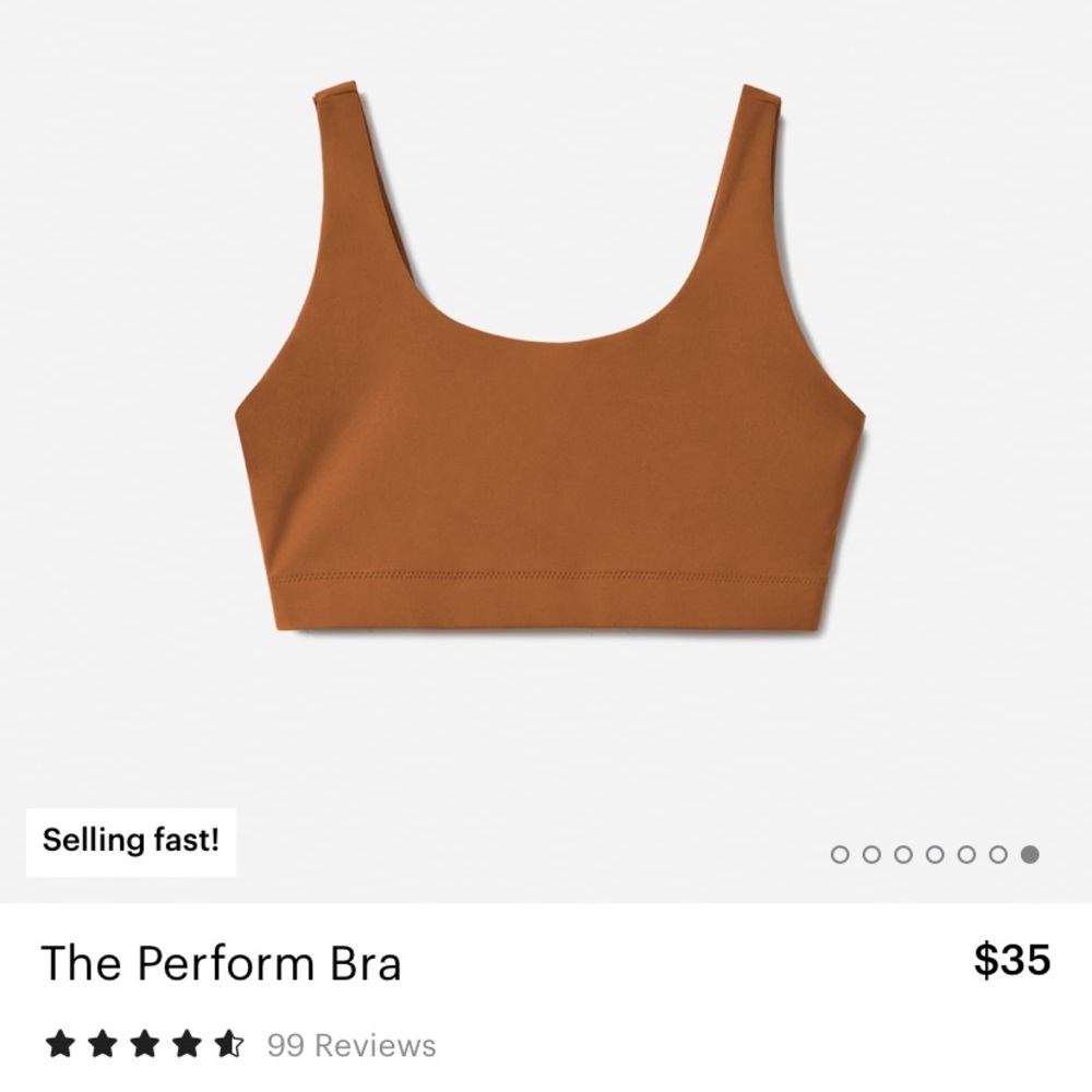 Everlane The Perform bra in copper